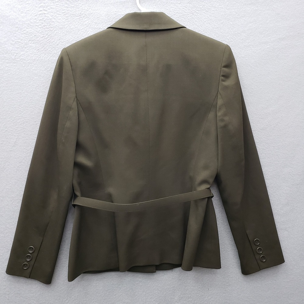 Valerie Stevens Utility Blazer Jacket Olive Green Military Wool Armycore Size 6 - Picture 3 of 10